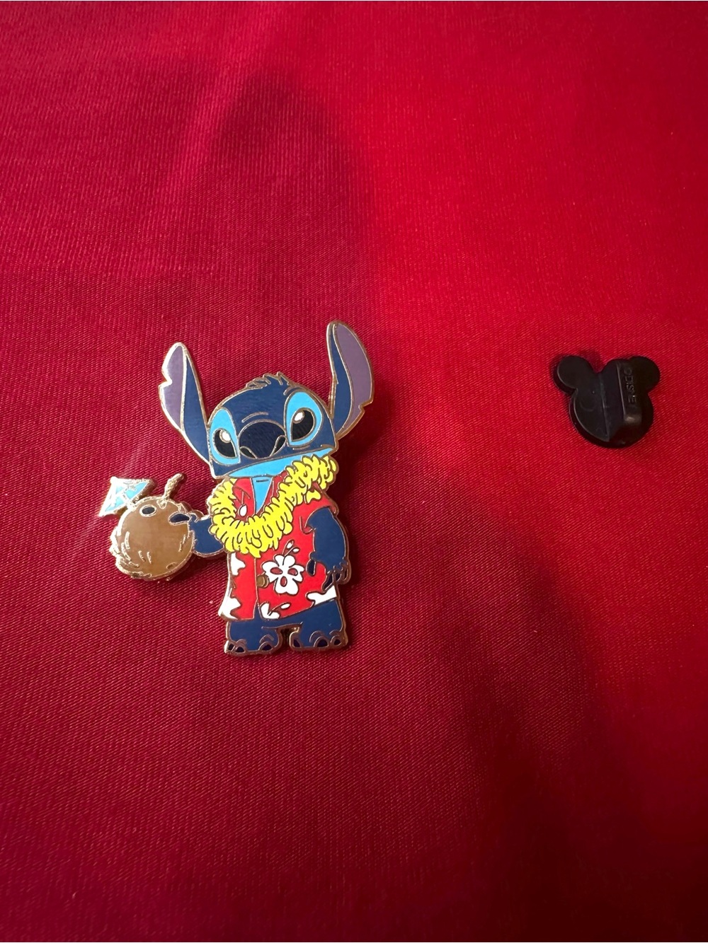 Disney Stitch Hawaiian Enamel Pin in Blue, Red, Yellow